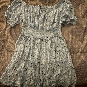 Blue Off-Shoulder Dress